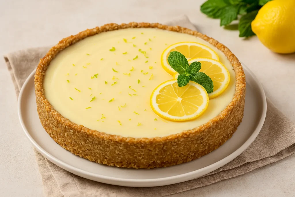 Torta de Limão Fit com Base de Aveia – Sobremesa Leve e Refrescante para uma Páscoa Saudável
