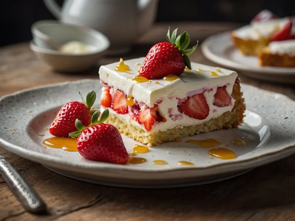 Bolo de Morango com Creme de Ricota Light – Leve, Cremoso e Cheio de Sabor Natural