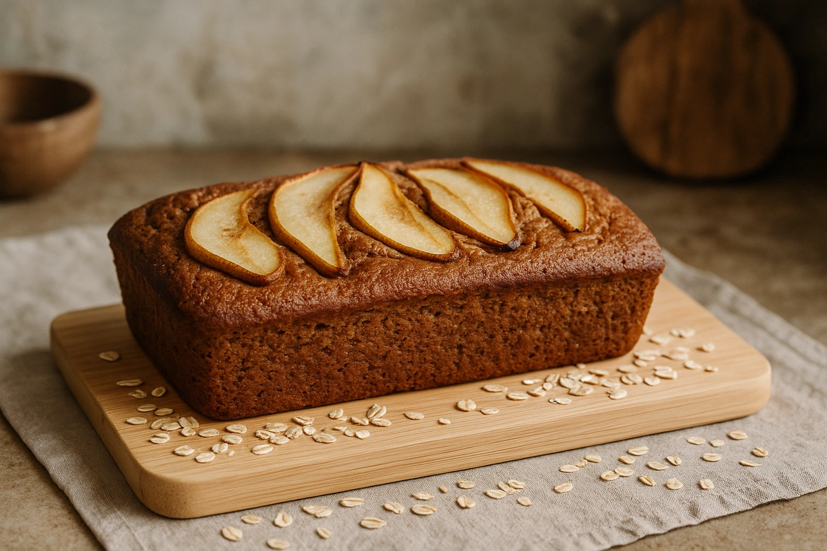 🍐 Bolo de Pera com Canela e Aveia – Aromático, Funcional e Sem Açúcar Refinado