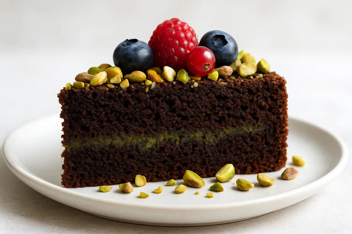 🍫 Bolo de Pistache com Cacau – Intenso, Saudável e Cheio de Personalidade