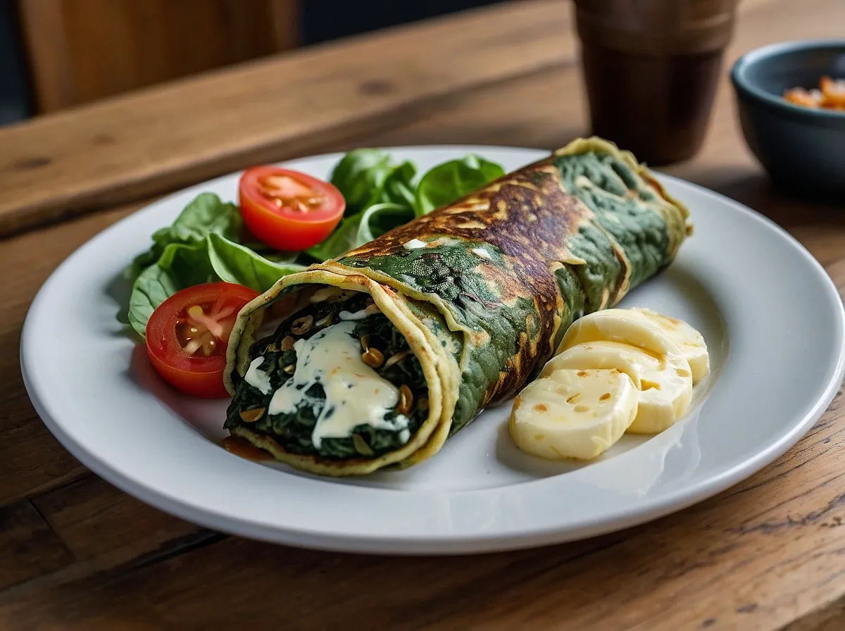 🥬 Panqueca Salgada de Espinafre com Queijo Light: Nutrição, Sabor e Leveza no Mesmo Prato