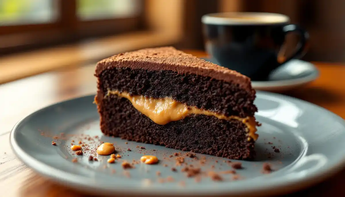 Bolo de Cacau com Recheio de Pasta de Amendoim