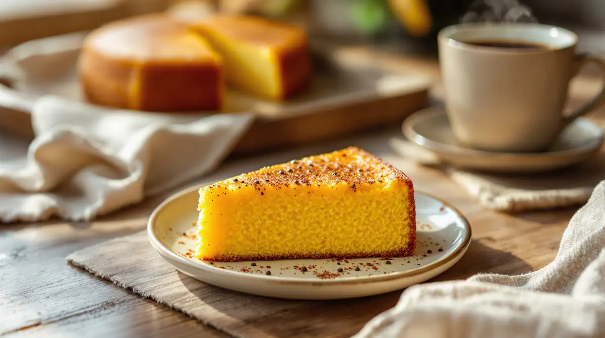 Bolo de Fubá com Chia e Leite de Coco Light