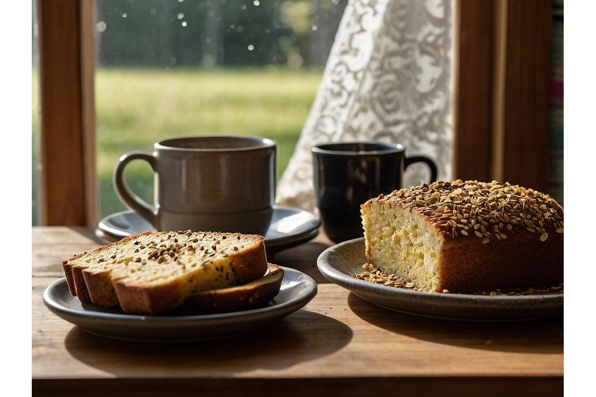 Bolo de Fubá com Iogurte Natural e Semente de Chia