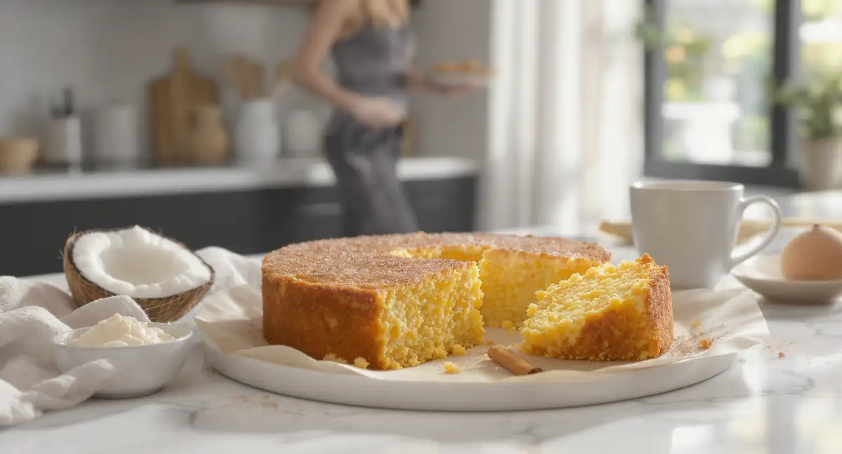 Bolo de Fubá com Leite de Coco e Canela