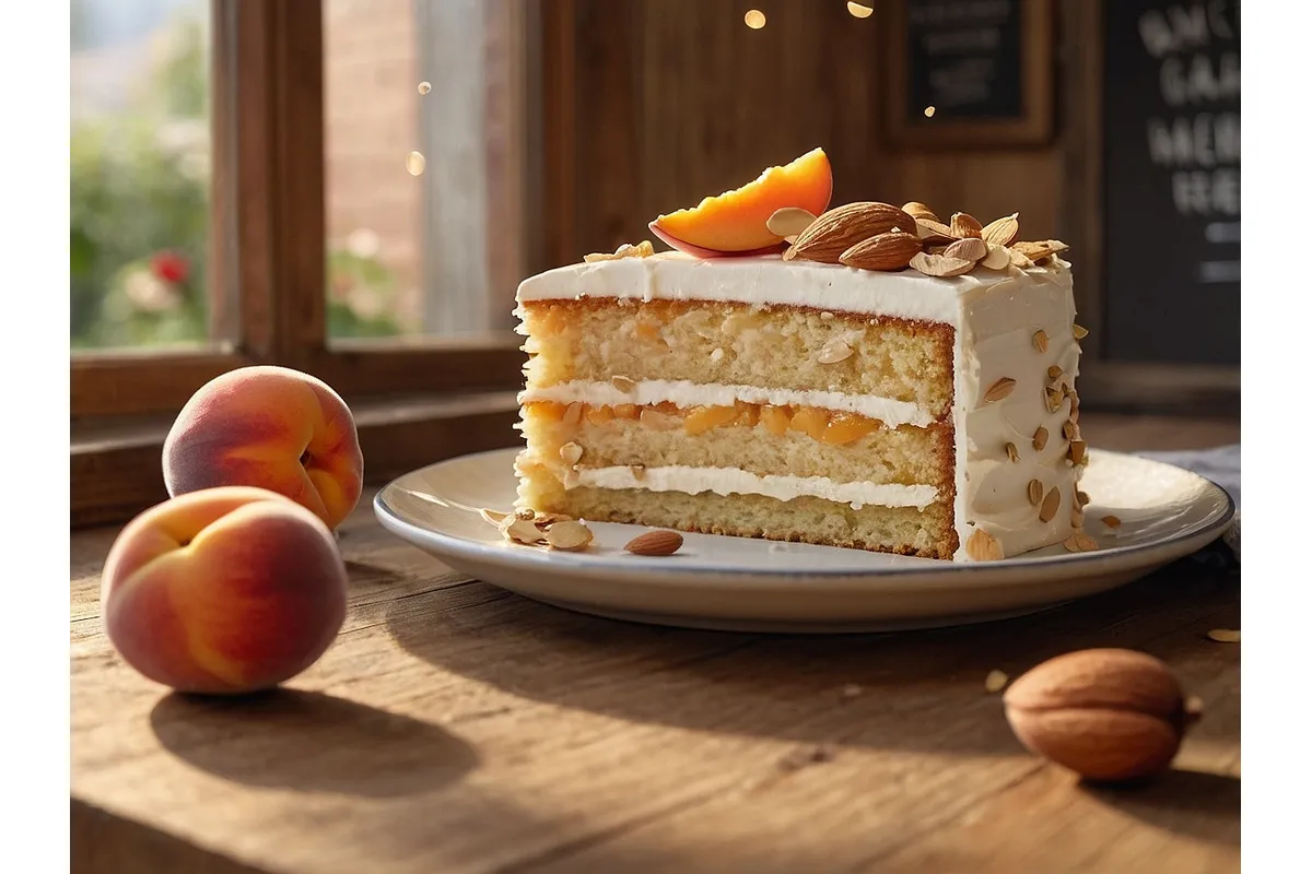 Bolo de Pêssego com Amêndoas – Funcional, Aromático e Sem Culpa
