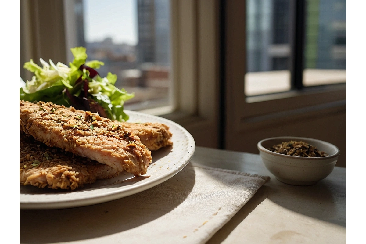 Frango Empanado com Aveia e Linhaça