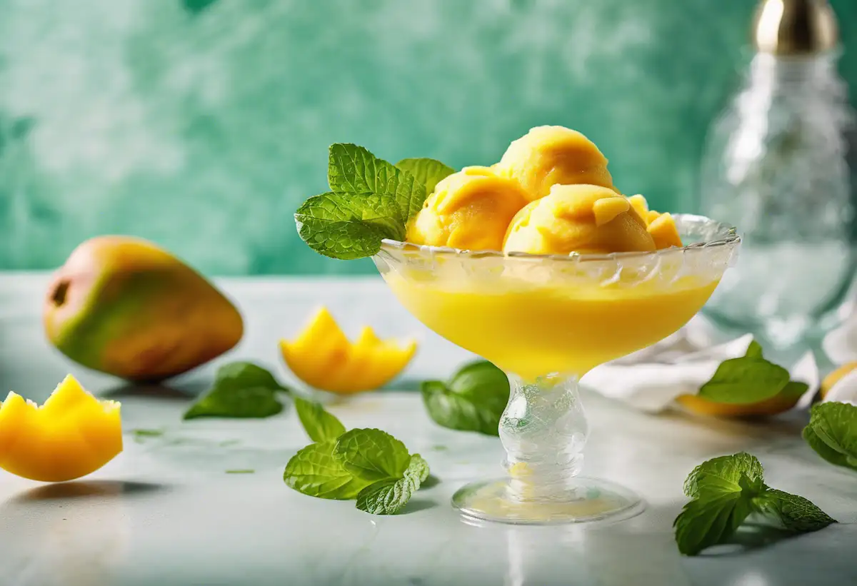 Sorbet de Manga com Hortelã