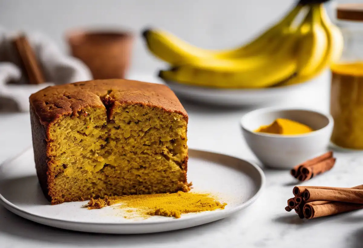 Bolo de Banana com Cúrcuma e Canela