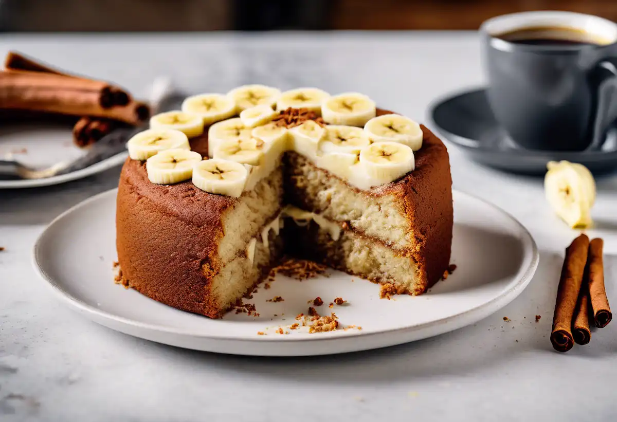 Bolo de Canela com Doce de Banana Natural