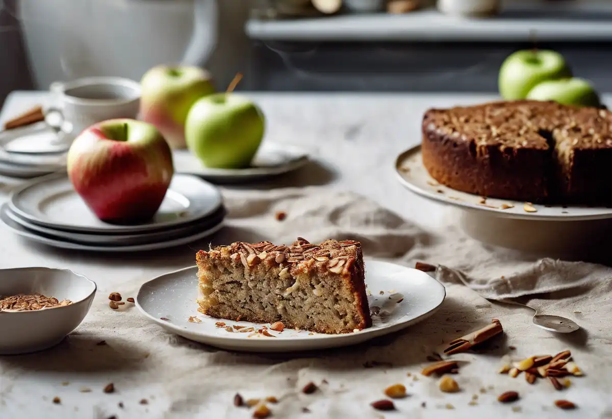 Bolo de Farinha de Linhaça com Maçã