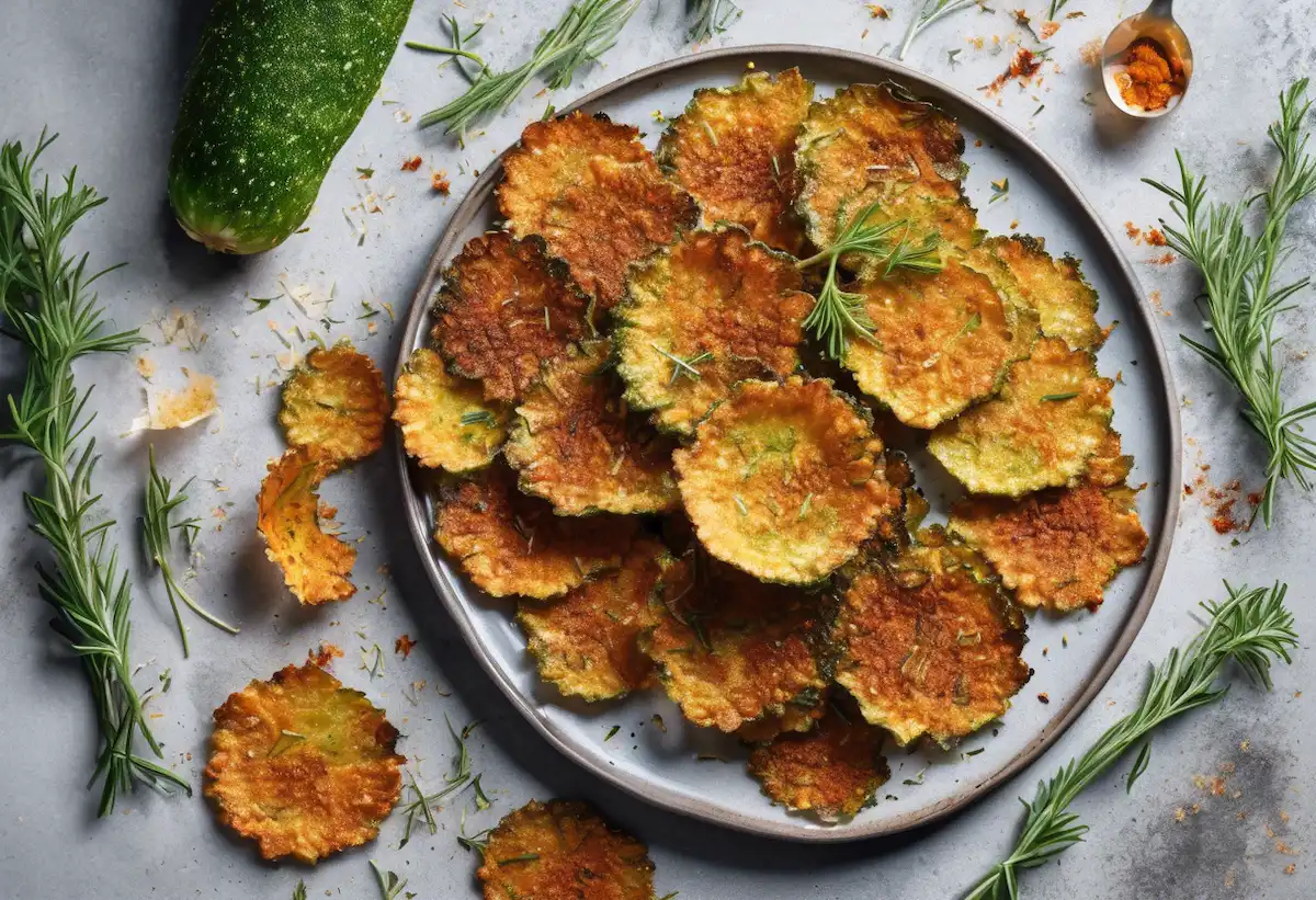 Chips de Abobrinha com Páprica e Parmesão