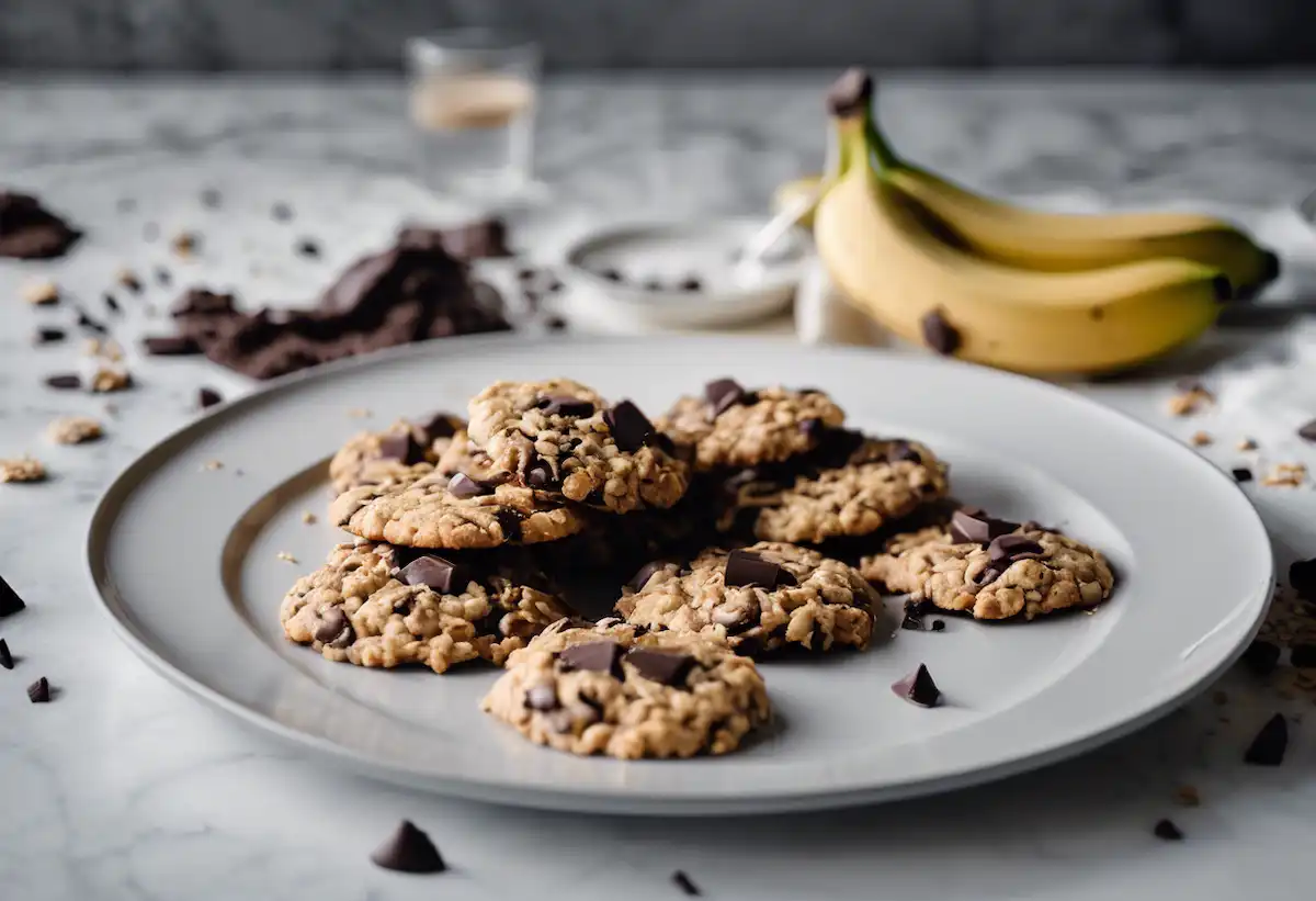 Cookies de Banana com Aveia e Cacau 70%