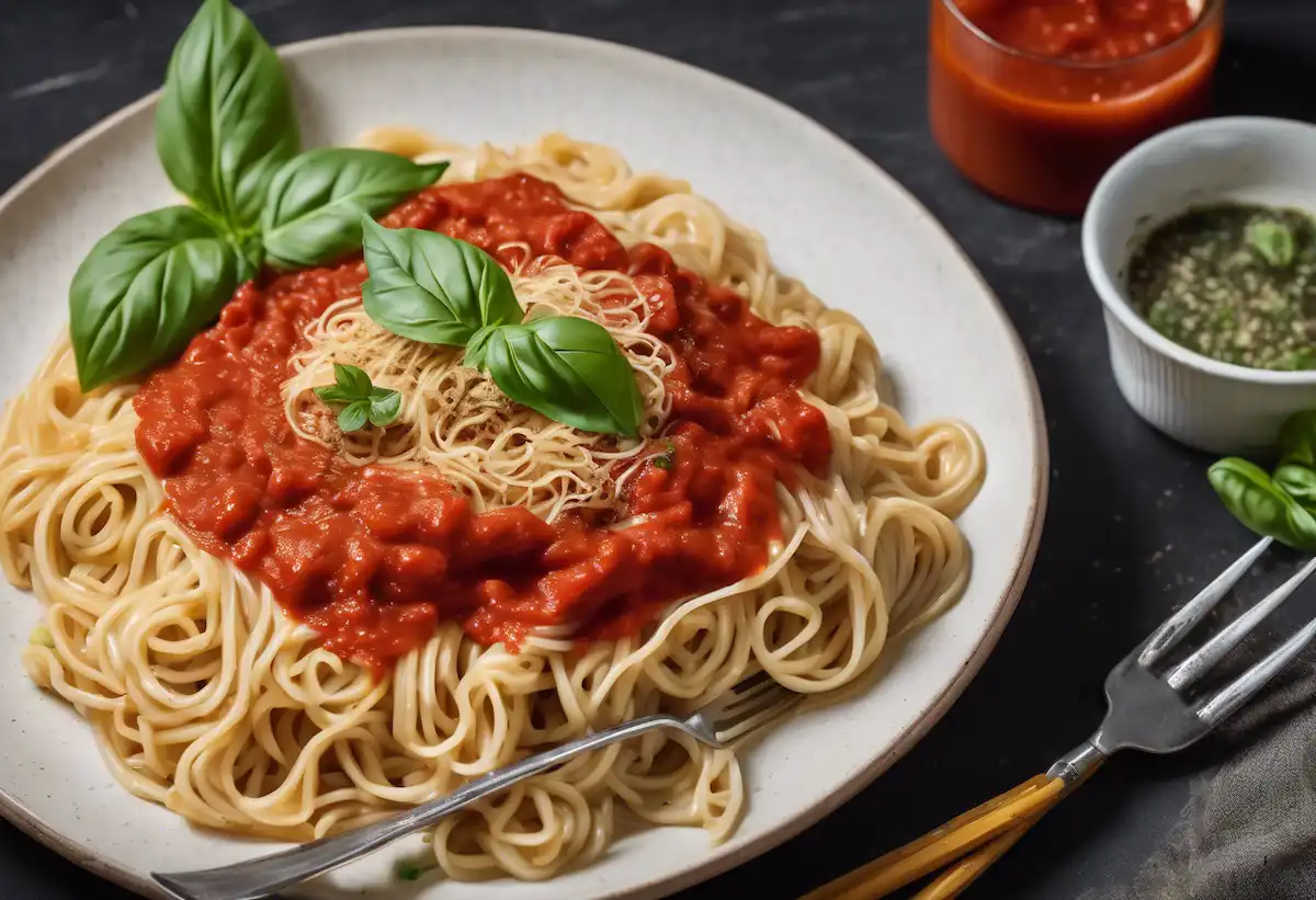 Macarrão de Pupunha com Molho Fit Pronto em 7 Minutos