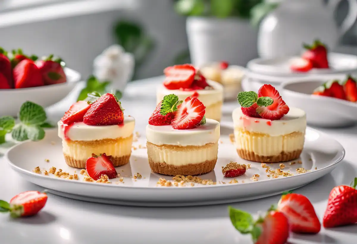 Mini Cheesecake de Morango Light