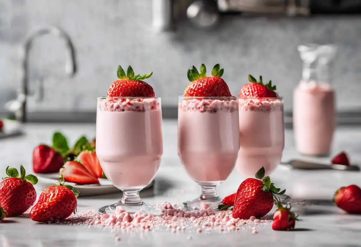 Mousse Proteico de Morango com Iogurte e Whey
