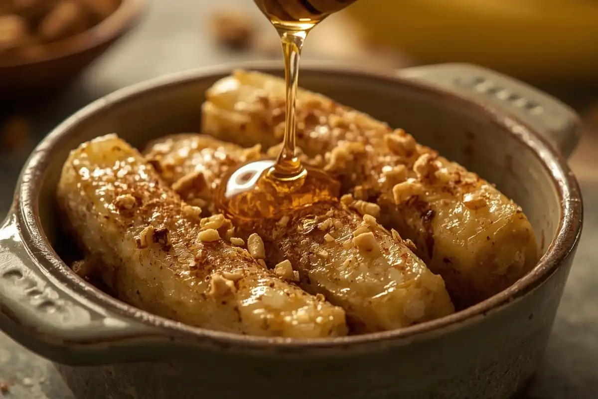 Banana Assada com Castanhas e Canela que Tem Gosto de Infância