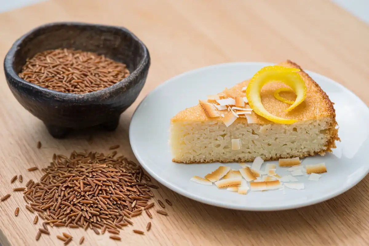 Bolo de Arroz Integral com Limão e Coco