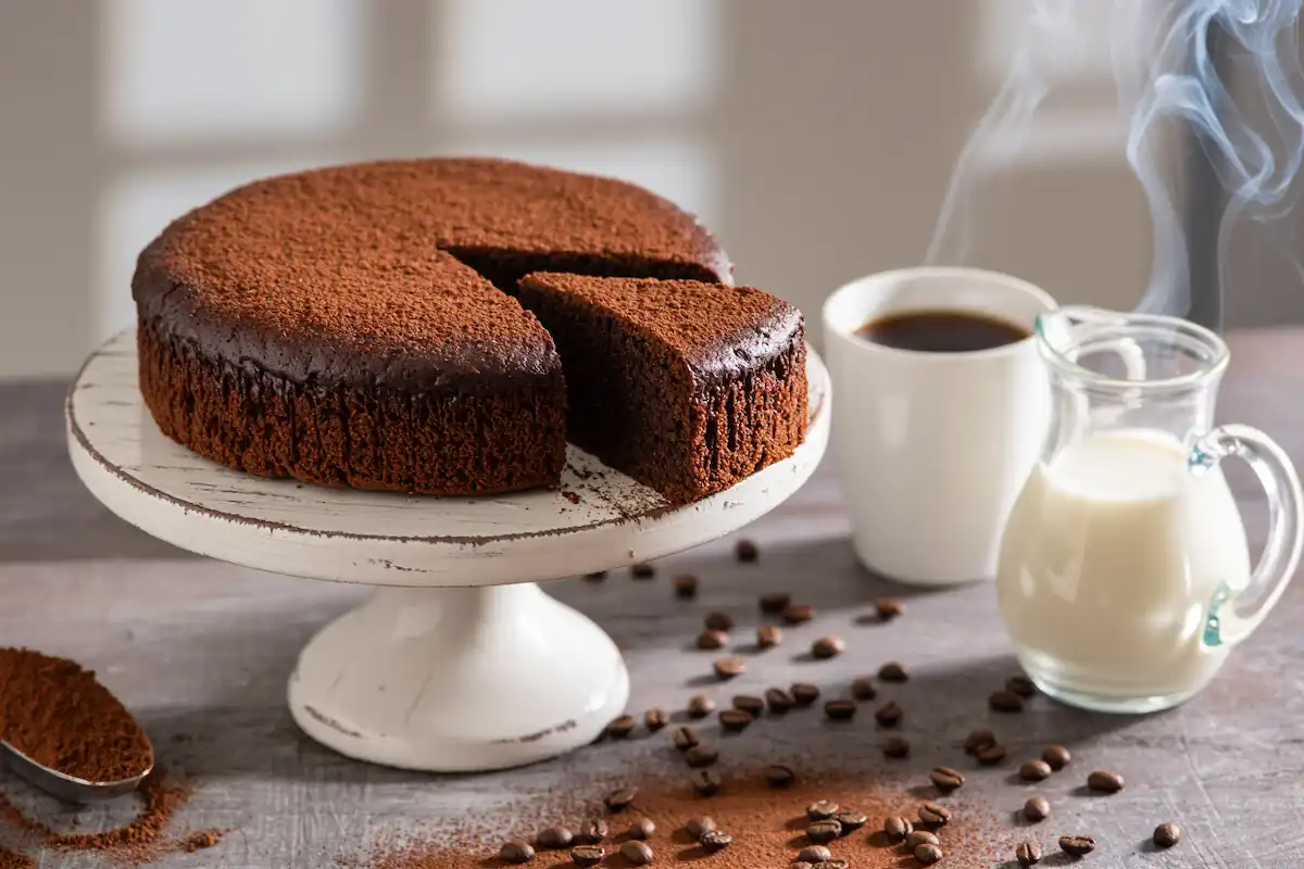 Bolo de Cacau com Café e Leite de Aveia