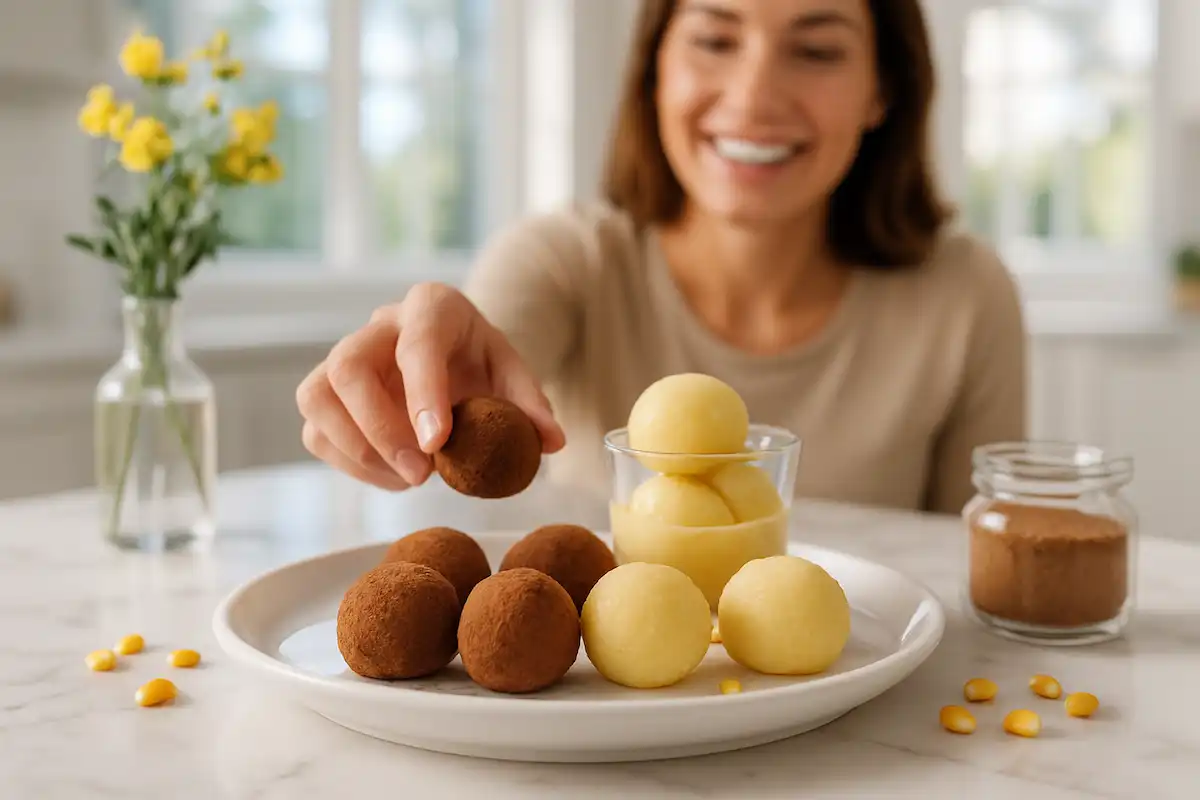 🌽 Brigadeiro de Milho com Cacau Fit: Sabor Inusitado, Cremoso e Nutritivo