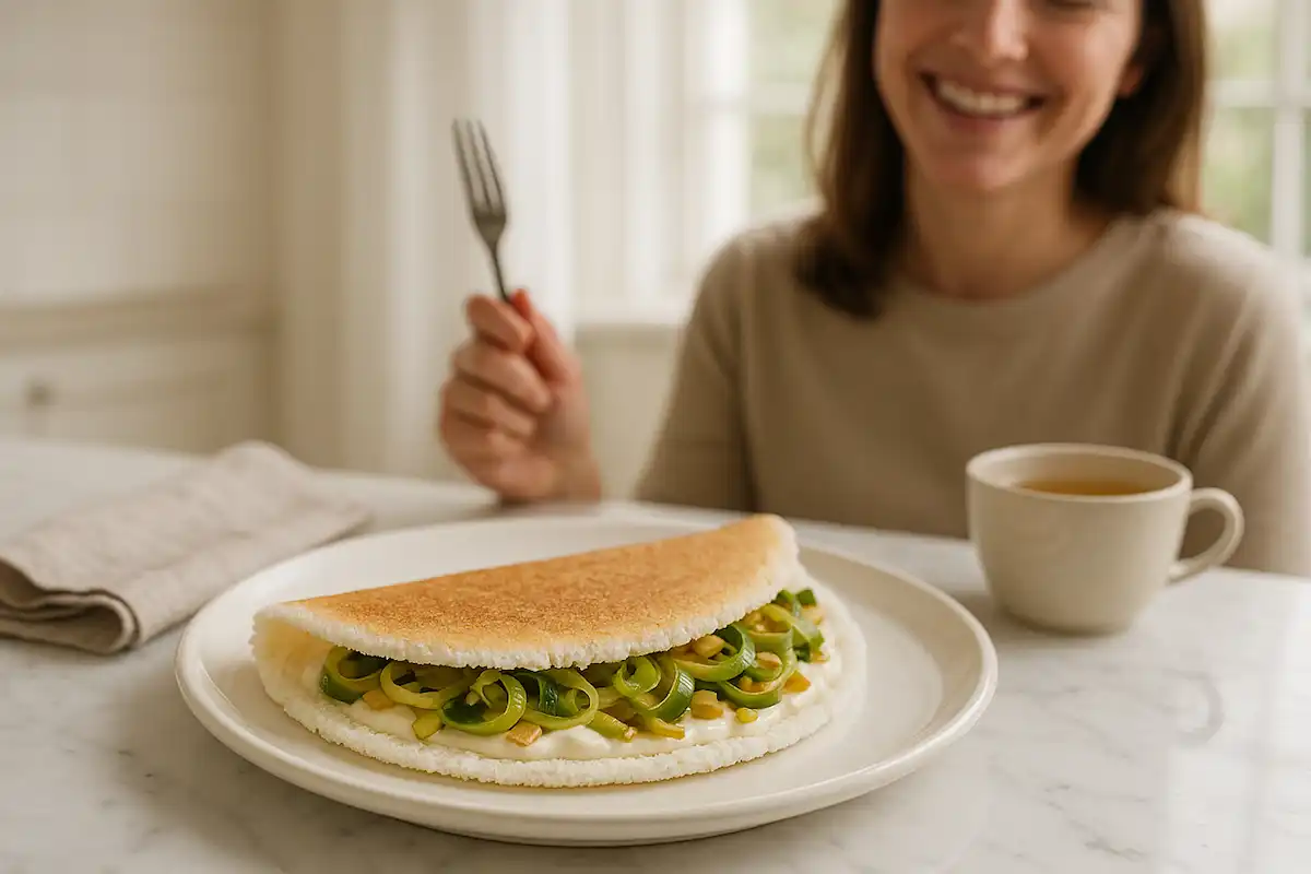 🥞 Crepioca de Alho-Poró e Requeijão Light que Ele Vai Pedir Sempre