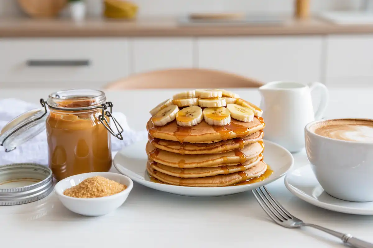 Panqueca de Amendoim com Banana Caramelizada