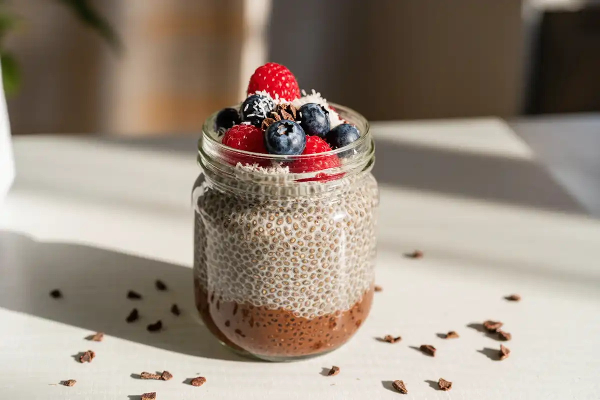 Pudim de Chia com Cacau e Leite de Coco: A Sobremesa que Virou Café da Manhã (e Vice-Versa)!