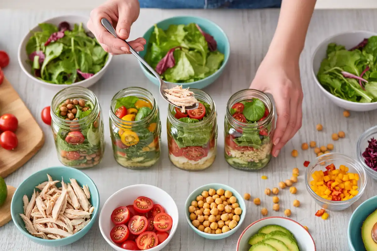 Salada de Pote: Monte a da Semana Toda em 20 Minutos e Revolucione Seus Almoços!
