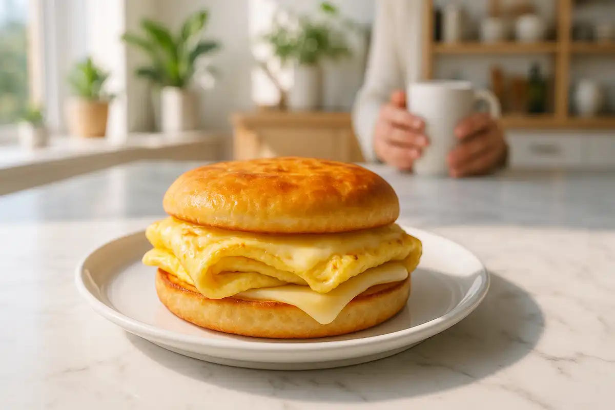 🥪 Sanduíche Proteico com Omelete Dobrado e Queijo Leve