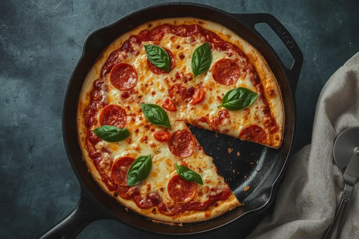 Pizza de Frigideira com Massa de Iogurte: Pronta em 10 Minutos