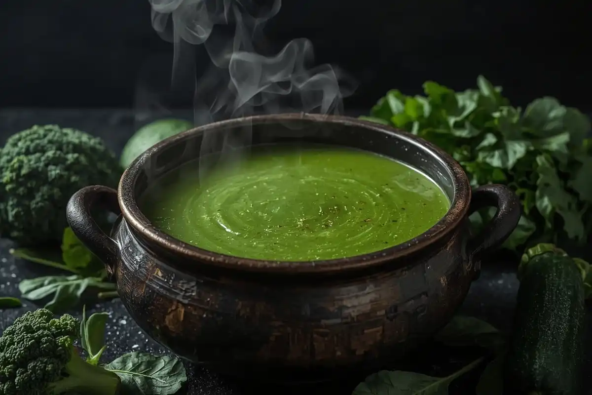 🧙‍♀️ O “Caldeirão da Bruxa” que na Verdade é uma Sopa Detox de Vegetais Verdes