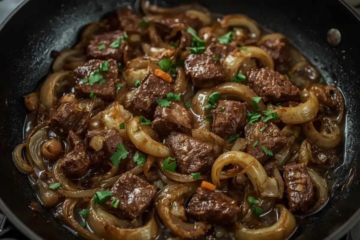 🥩 O Segredo para Deixar a Isca de Fígado Acebolada Macia e Suculenta