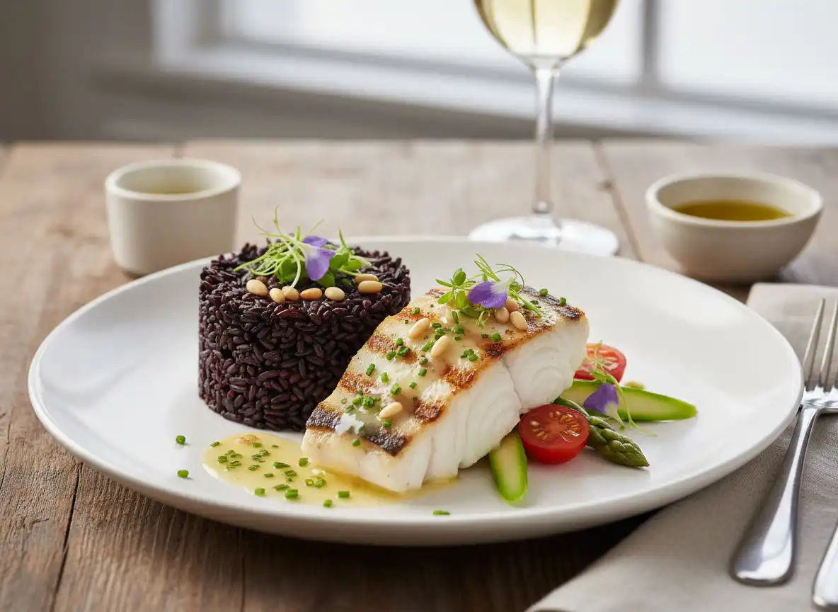 Arroz Negro Funcional com Legumes Salteados e Sementes