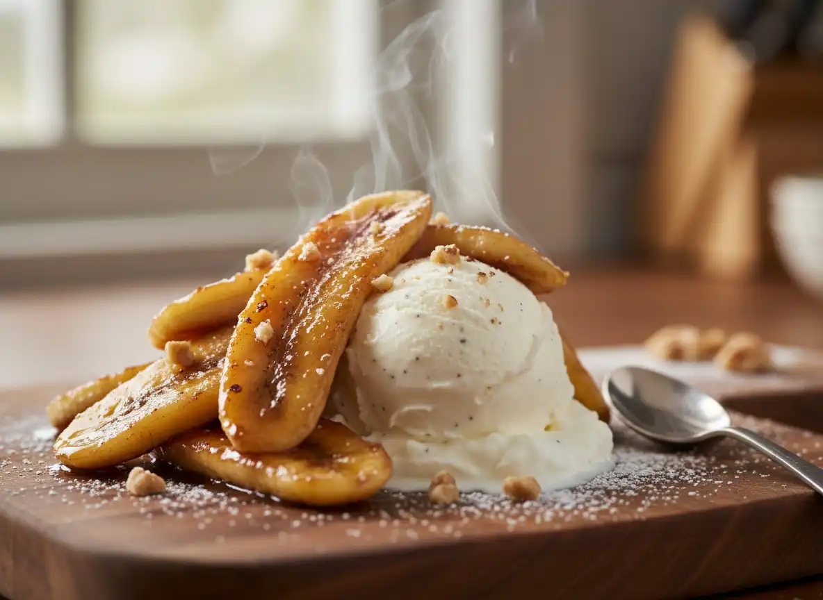 Bananas Caramelizadas na Frigideira com Canela e Amêndoas