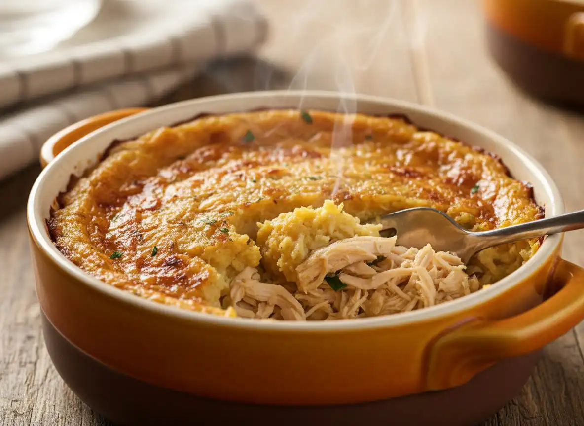 Escondidinho Low Carb de Grão-de-Bico com Peru Desfiado e Ervas