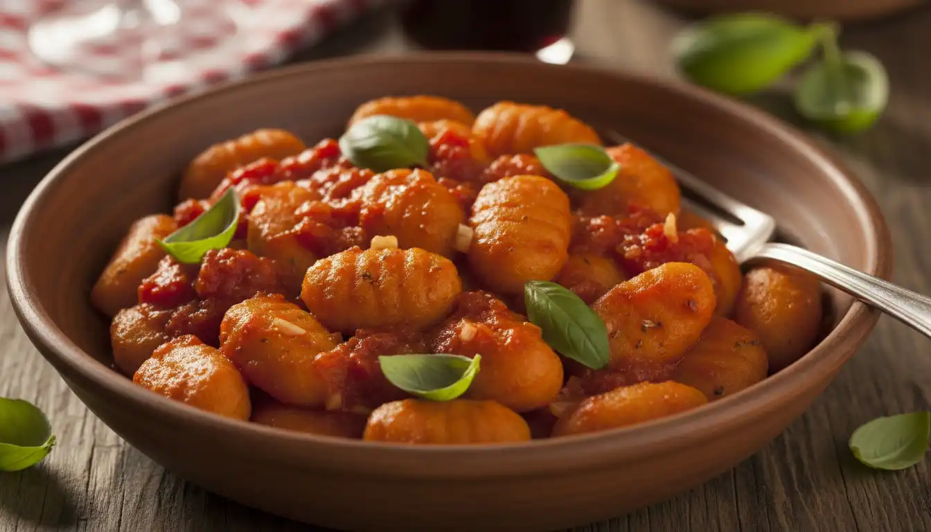 Nhoque Fit de Batata-Doce com Molho de Tomate Assado