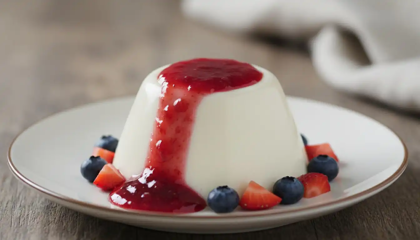 Pudim Low Carb de Coco e Baunilha com Calda de Frutas Vermelhas Sem Açúcar