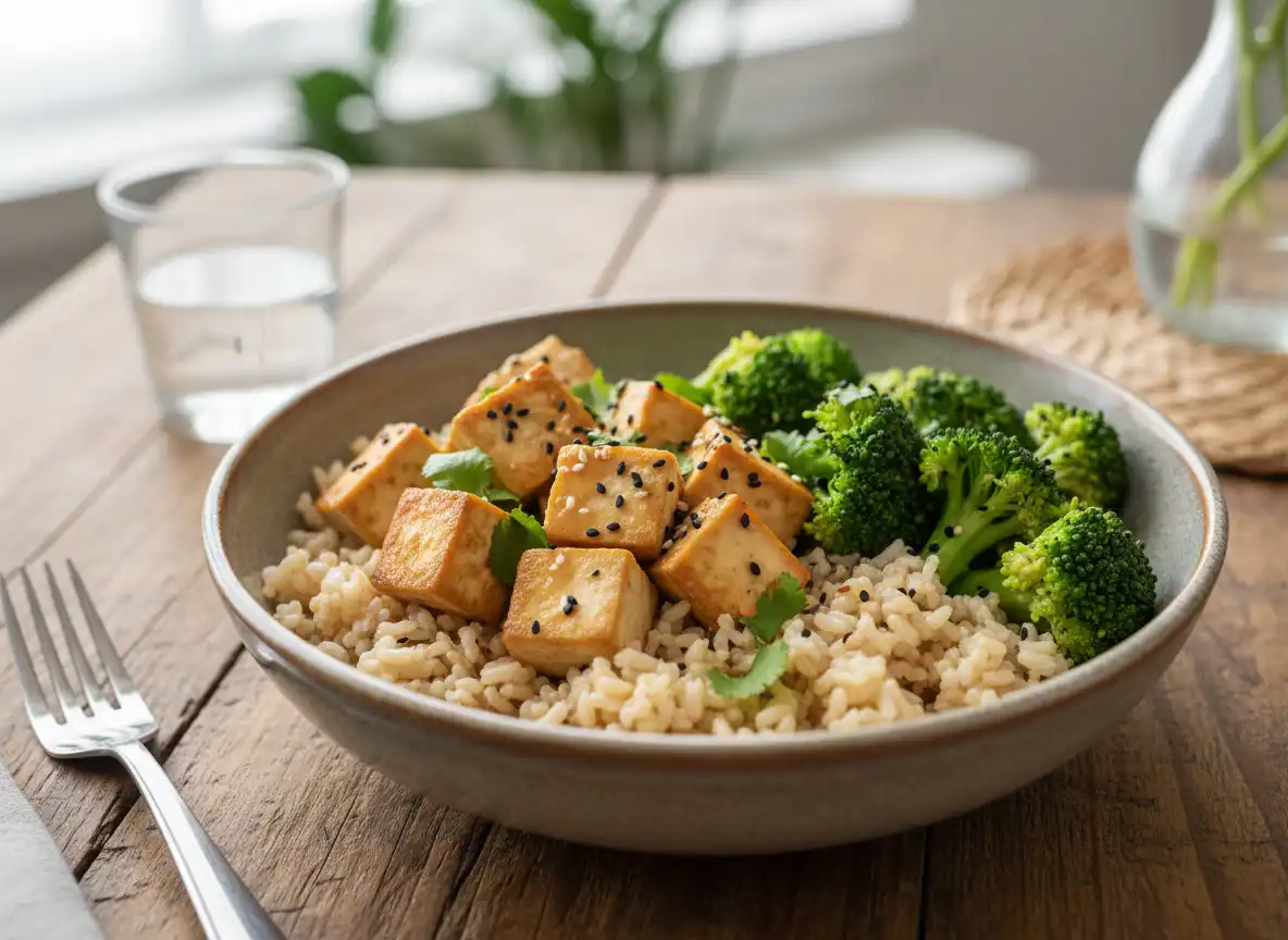 Tofu Grelhado com Crosta de Gergelim e Molho Agridoce Fit